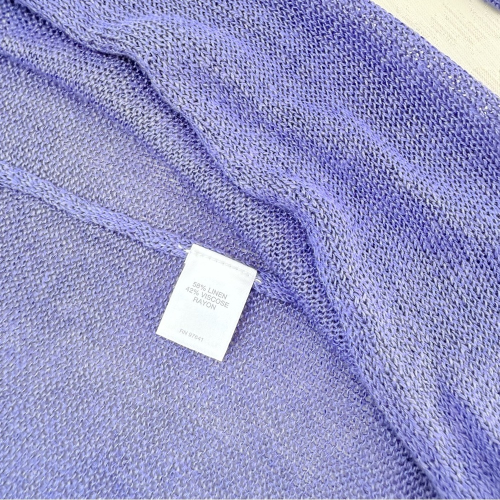 J. Jill Women's Purple Open Front Sweater Cardigan Linen Blend Plus Size 2X - Picture 4 of 6